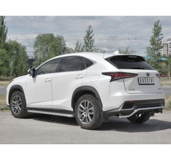 8 349 р. Защита заднего бампера (Ø42 мм волна, нержавейка) Russtal  Lexus NX300h  Z10 (2014-2017) дорестайлинг  с доставкой в г. Екатеринбург. Увеличить фотографию 1