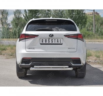 10 899 р. Защита заднего бампера (2 трубы Ø63 и 42 мм, нержавейка) Russtal  Lexus NX300h  Z10 (2014-2017) дорестайлинг  с доставкой в г. Екатеринбург. Увеличить фотографию 4