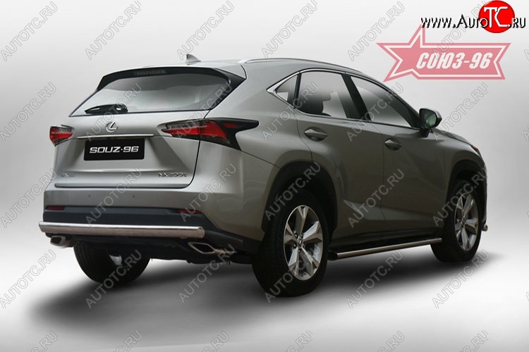 15 434 р. Защита заднего бампера Souz-96 рестайлинг (овал 75х42) Lexus NX200 Z10 дорестайлинг (2014-2017)  с доставкой в г. Екатеринбург