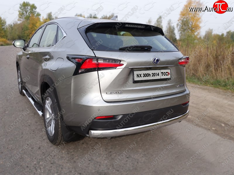 22 799 р. Защита заднего бампера (овальная) ТСС (нержавейка d75х42 мм)  Lexus NX300h  Z10 (2014-2017) дорестайлинг  с доставкой в г. Екатеринбург