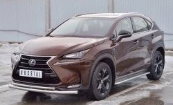 19 799 р. Защита переднего бампера (2 трубыØ63 и 42 мм, нержавейка) Russtal Lexus NX200 Z10 дорестайлинг (2014-2017)  с доставкой в г. Екатеринбург. Увеличить фотографию 2