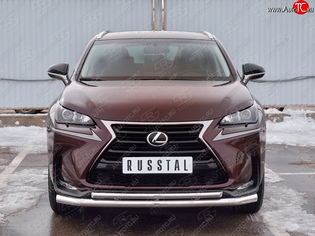 19 799 р. Защита переднего бампера (2 трубыØ63 и 42 мм, нержавейка) Russtal Lexus NX200 Z10 дорестайлинг (2014-2017)  с доставкой в г. Екатеринбург