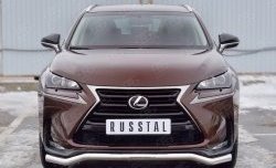 Защита переднего бампера (Ø63 мм волна, нержавейка) Russtal Lexus NX200 Z10 дорестайлинг (2014-2017)