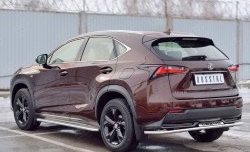 17 599 р. Защита заднего бампера (Ø42 мм с надписью, нержавейка) SLITKOFF Lexus NX200 Z10 дорестайлинг (2014-2017)  с доставкой в г. Екатеринбург. Увеличить фотографию 2