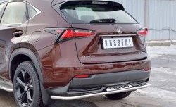 17 599 р. Защита заднего бампера (Ø42 мм с надписью, нержавейка) SLITKOFF Lexus NX200 Z10 дорестайлинг (2014-2017)  с доставкой в г. Екатеринбург. Увеличить фотографию 4