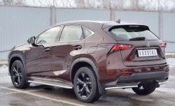 9 799 р. Защита заднего бампера (Ø42 мм уголки, нержавейка) Russtal  Lexus NX200  Z10 (2014-2017) дорестайлинг  с доставкой в г. Екатеринбург. Увеличить фотографию 2