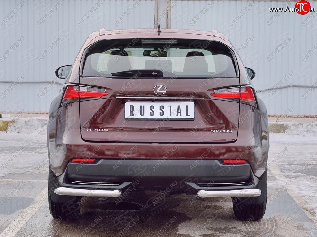 16 899 р. Защита заднего бампера (Ø63 мм уголки, нержавейка) SLITKOFF Lexus NX200 Z10 дорестайлинг (2014-2017)  с доставкой в г. Екатеринбург