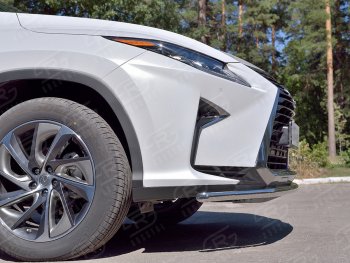 15 899 р. Защита переднего бампера (Ø42 мм, нержавейка, кроме F-Sport) SLITKOFF Lexus RX350L AL20 дорестайлинг (2017-2019)  с доставкой в г. Екатеринбург. Увеличить фотографию 3