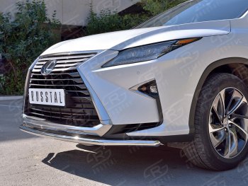 15 899 р. Защита переднего бампера (Ø42 мм, нержавейка, кроме F-Sport) SLITKOFF Lexus RX350L AL20 дорестайлинг (2017-2019)  с доставкой в г. Екатеринбург. Увеличить фотографию 4