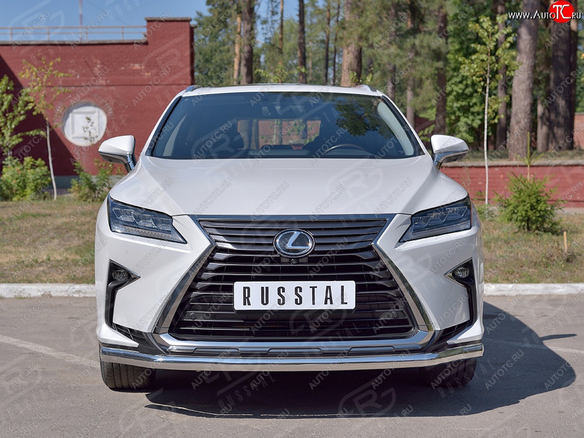 16 799 р. Защита переднего бампера (Ø63 мм, нержавейка, кроме F-Sport) SLITKOFF Lexus RX350L AL20 дорестайлинг (2017-2019)  с доставкой в г. Екатеринбург