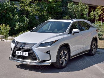 16 799 р. Защита переднего бампера (Ø63 мм, нержавейка, кроме F-Sport) SLITKOFF Lexus RX350L AL20 дорестайлинг (2017-2019)  с доставкой в г. Екатеринбург. Увеличить фотографию 2