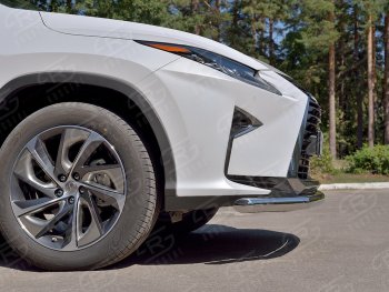 16 799 р. Защита переднего бампера (Ø63 мм, нержавейка, кроме F-Sport) SLITKOFF Lexus RX350L AL20 дорестайлинг (2017-2019)  с доставкой в г. Екатеринбург. Увеличить фотографию 3