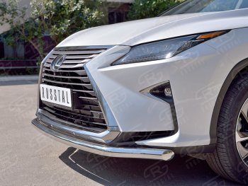 16 799 р. Защита переднего бампера (Ø63 мм, нержавейка, кроме F-Sport) SLITKOFF Lexus RX350L AL20 дорестайлинг (2017-2019)  с доставкой в г. Екатеринбург. Увеличить фотографию 4