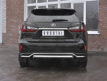 12 249 р. Защита заднего бампера (Ø63 мм, нержавейка, NOT F-SPORT) Russtal  Lexus RX350L  AL20 (2017-2022) дорестайлинг, рестайлинг  с доставкой в г. Екатеринбург. Увеличить фотографию 1