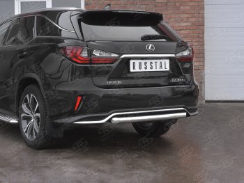 12 249 р. Защита заднего бампера (Ø63 мм, нержавейка, NOT F-SPORT) Russtal  Lexus RX350L  AL20 (2017-2022) дорестайлинг, рестайлинг  с доставкой в г. Екатеринбург. Увеличить фотографию 2