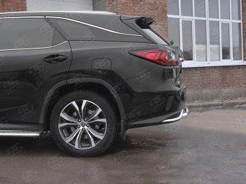 12 249 р. Защита заднего бампера (Ø63 мм, нержавейка, NOT F-SPORT) Russtal  Lexus RX350L  AL20 (2017-2022) дорестайлинг, рестайлинг  с доставкой в г. Екатеринбург. Увеличить фотографию 3