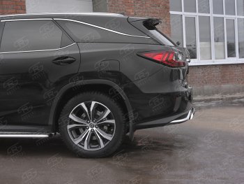 12 949 р. Защита заднего бампера (Ø75х42 мм, нержавейка, NOT F-SPORT) Russtal  Lexus RX350L  AL20 (2017-2022) дорестайлинг, рестайлинг  с доставкой в г. Екатеринбург. Увеличить фотографию 1