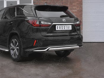 12 949 р. Защита заднего бампера (Ø75х42 мм, нержавейка, NOT F-SPORT) Russtal  Lexus RX350L  AL20 (2017-2022) дорестайлинг, рестайлинг  с доставкой в г. Екатеринбург. Увеличить фотографию 2