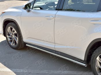 15 799 р. Защита порогов (Ø63 мм, нержавейка, кроме F-sport) Russtal Lexus RX350L AL20 дорестайлинг (2017-2019) (Металлические торцы под 90°)  с доставкой в г. Екатеринбург. Увеличить фотографию 2