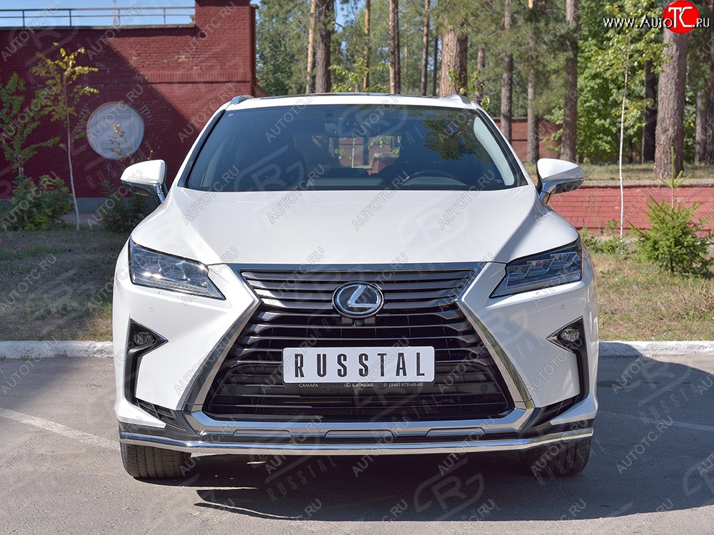 13 999 р. Защита переднего бампера (Ø42 мм, нержавейка) Russtal Lexus RX 200T AL20 дорестайлинг (2015-2017)  с доставкой в г. Екатеринбург