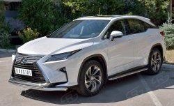 19 799 р. Защита переднего бампера (2 трубыØ63 и 42 мм, нержавейка) Russtal Lexus RX 200T AL20 дорестайлинг (2015-2017)  с доставкой в г. Екатеринбург. Увеличить фотографию 2