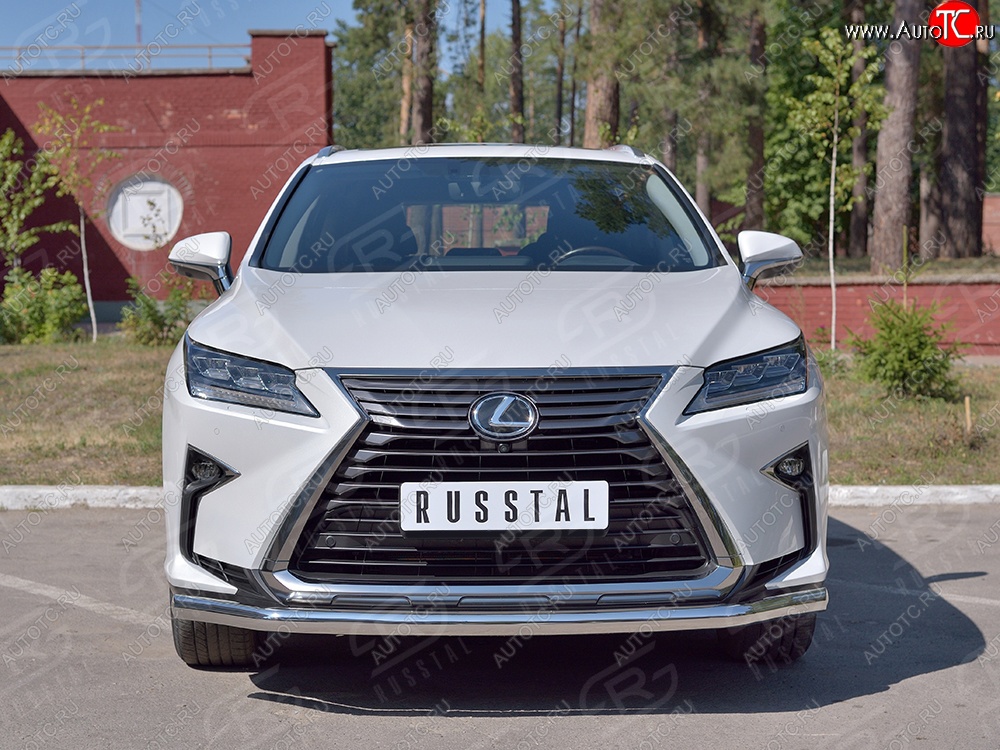 15 649 р. Защита переднего бампера (Ø63 мм, нержавейка) Russtal Lexus RX 200T AL20 дорестайлинг (2015-2017)  с доставкой в г. Екатеринбург