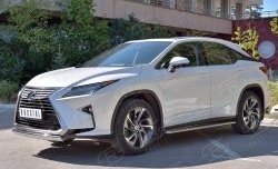 15 649 р. Защита переднего бампера (Ø75х42 мм, нержавейка) Russtal Lexus RX 200T AL20 дорестайлинг (2015-2017)  с доставкой в г. Екатеринбург. Увеличить фотографию 2