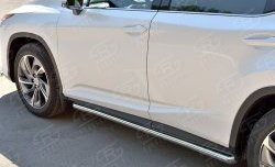 25 799 р. Защита порогов из круглой трубы диаметром 63 мм SLITKOFF Lexus RX 200T AL20 дорестайлинг (2015-2017)  с доставкой в г. Екатеринбург. Увеличить фотографию 2