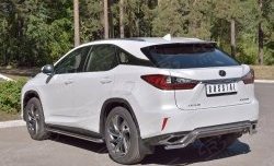 13 999 р. Защита заднего бампера (Ø42 мм волна, нержавейка) Russtal Lexus RX 200T AL20 дорестайлинг (2015-2017)  с доставкой в г. Екатеринбург. Увеличить фотографию 2