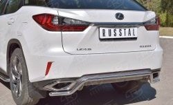 13 999 р. Защита заднего бампера (Ø42 мм волна, нержавейка) Russtal Lexus RX 200T AL20 дорестайлинг (2015-2017)  с доставкой в г. Екатеринбург. Увеличить фотографию 3