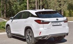 15 999 р. Защита заднего бампера (Ø42 мм волна под машину, нержавейка) SLITKOFF Lexus RX 200T AL20 дорестайлинг (2015-2017)  с доставкой в г. Екатеринбург. Увеличить фотографию 2