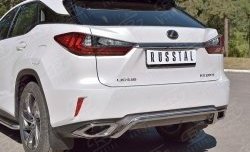 15 999 р. Защита заднего бампера (Ø42 мм волна под машину, нержавейка) SLITKOFF Lexus RX 200T AL20 дорестайлинг (2015-2017)  с доставкой в г. Екатеринбург. Увеличить фотографию 3