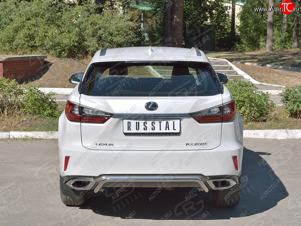 15 999 р. Защита заднего бампера (Ø42 мм волна под машину, нержавейка) SLITKOFF Lexus RX 200T AL20 дорестайлинг (2015-2017)  с доставкой в г. Екатеринбург