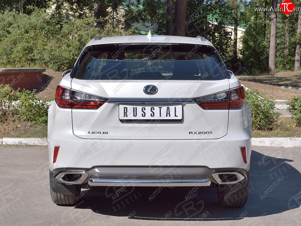 13 549 р. Защита заднего бампера (Ø63 мм, окрашенная) Russtal Lexus RX 200T AL20 дорестайлинг (2015-2017)  с доставкой в г. Екатеринбург