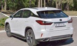 15 649 р. Защита заднего бампера (Ø75x42 мм, нержавейка) Russtal Lexus RX 200T AL20 дорестайлинг (2015-2017)  с доставкой в г. Екатеринбург. Увеличить фотографию 2