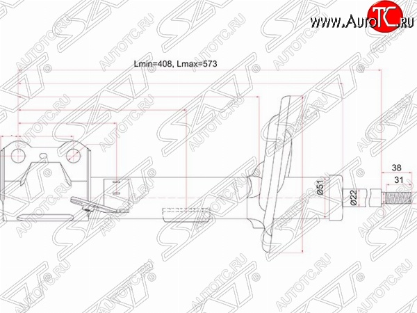 4 399 р. Правый амортизатор передний SAT  Lexus RX270  AL10 - RX450H  AL10  с доставкой в г. Екатеринбург