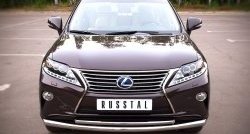 Защита переднего бампера (2 трубыØ63 и 42 мм, нержавейка) SLITKOFF Lexus RX270 AL10 дорестайлинг (2010-2012)