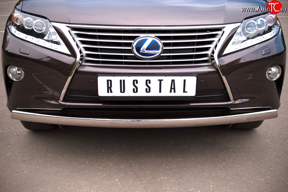 11 249 р. Защита переднего бампера (Ø75х42 мм, нержавейка) Russtal  Lexus RX270  AL10 - RX450H  AL10  с доставкой в г. Екатеринбург