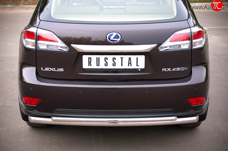 16 999 р. Защита заднего бампера (Ø63 и 42 мм, нержавейка) Russtal Lexus RX270 AL10 дорестайлинг (2010-2012)  с доставкой в г. Екатеринбург