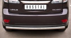 Одинарная защита заднего бампера из трубы диаметром 63 мм Russtal Lexus RX270 AL10 дорестайлинг (2010-2012)