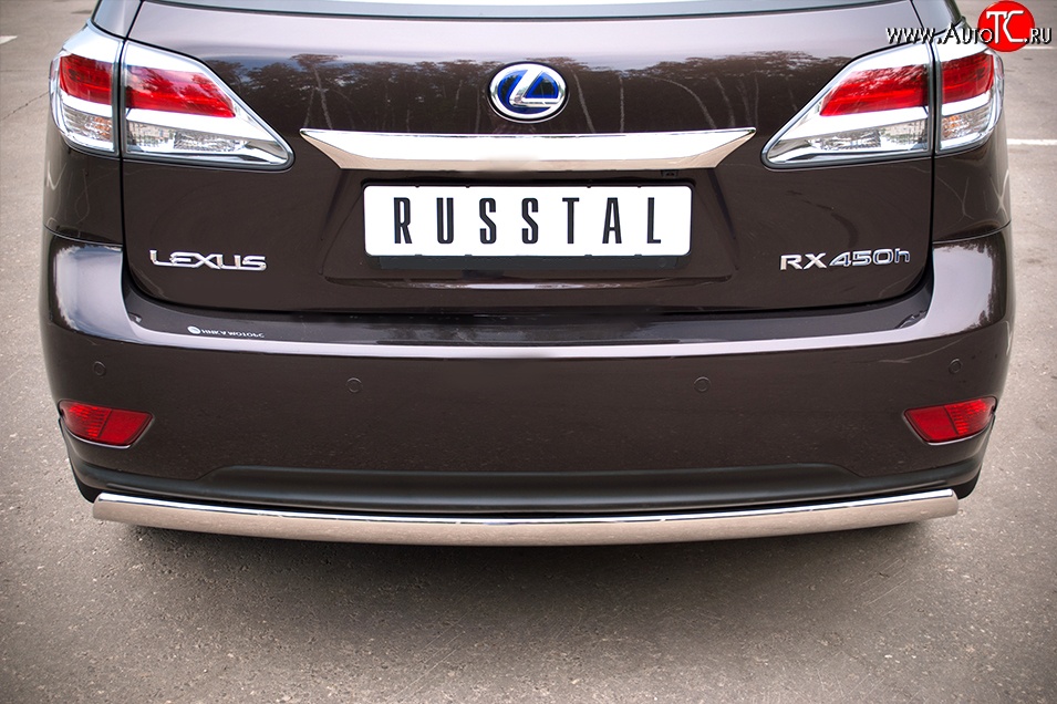 16 849 р. Защита заднего бампера (Ø75x42 мм, нержавейка) Russtal Lexus RX270 AL10 дорестайлинг (2010-2012)  с доставкой в г. Екатеринбург