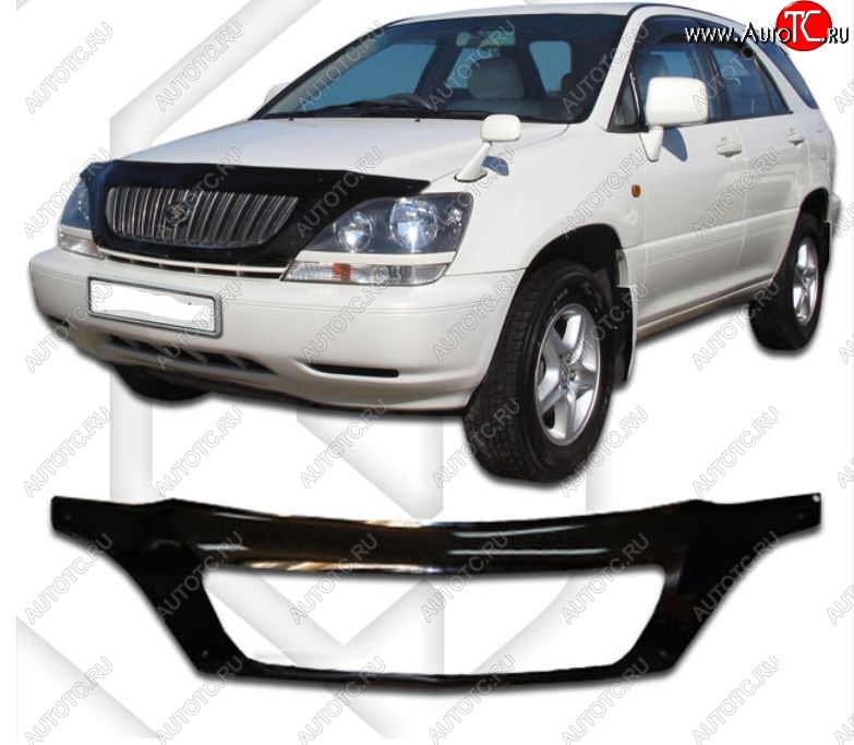 2 479 р. Дефлектор капота CA-Plastiс exclusive Lexus RX300 XU10 дорестайлинг (1995-2001) (Classic черный, Без надписи)  с доставкой в г. Екатеринбург