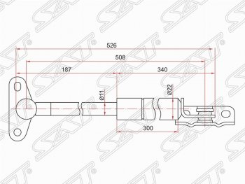 Левый упор крышки багажника SAT (газовый) Toyota Harrier XU10 рестайлинг (2000-2003)