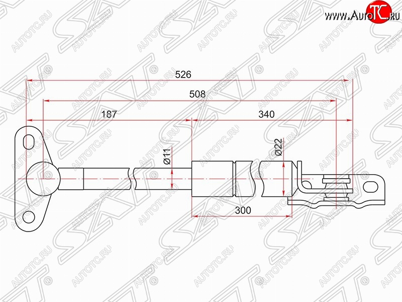 1 019 р. Левый упор крышки багажника SAT (газовый)  Lexus RX300  XU10 (1995-2001), Toyota Harrier  XU10 (1997-2003)  с доставкой в г. Екатеринбург