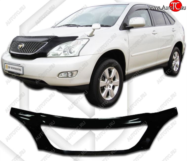 2 799 р. Дефлектор капота CA-Plastiс exclusive  Lexus RX300  XU30 - RX400H  XU30 (Classic черный, Без надписи)  с доставкой в г. Екатеринбург