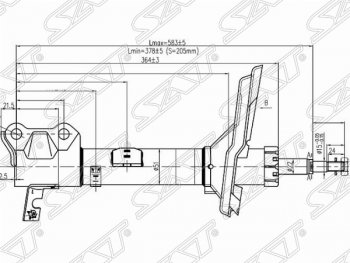 Левый амортизатор задний 4WD SAT Lexus RX300 XU30 дорестайлинг (2003-2006)