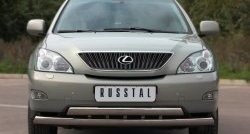 24 999 р. Защита переднего бампера (2 трубыØ75х42 мм, нержавейка) Russtal Lexus RX330 XU30 (2003-2006)  с доставкой в г. Екатеринбург. Увеличить фотографию 3