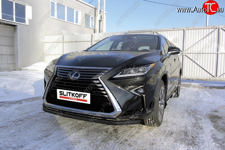 13 199 р. Защита переднего бампер Slitkoff Lexus RX350 AL20 дорестайлинг (2015-2019) (Цвет: серебристый)  с доставкой в г. Екатеринбург