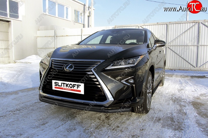 14 749 р. Защита переднего бампер Slitkoff Lexus RX350 AL20 дорестайлинг (2015-2019) (Цвет: серебристый)  с доставкой в г. Екатеринбург