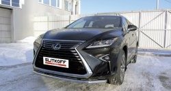 18 849 р. Одинарная защита переднего бампера диаметром 57 мм Slitkoff  Lexus RX350  AL20 (2015-2019) дорестайлинг (Нержавейка, Полированная)  с доставкой в г. Екатеринбург. Увеличить фотографию 1